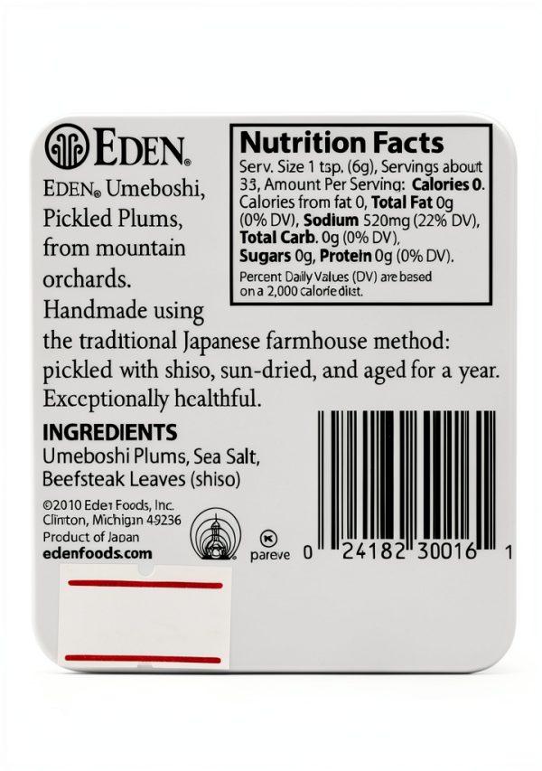 Eden Organic Japanese Pickled Plums Tangy Salty Flavor-1