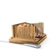 Bamboo Bread Slicer by LHU - 12" Adjustable Guide with Knife & Bag-3