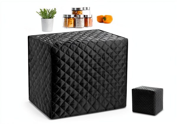 Bread Maker Cover EKDJKK Cotton Quilted Dust Guard Black 17x11x15in-3