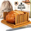 Bamboo Bread Slicer by LHU - 12" Adjustable Guide with Knife & Bag-0