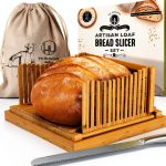 Bamboo Bread Slicer by LHU - 12" Adjustable Guide with Knife & Bag-0