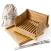 Bamboo Bread Slicer by LHU - 12" Adjustable Guide with Knife & Bag-4